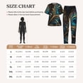 thumbnail image 5 of Womens Pajamas Set Loungewear Short Sleeve Top Long Pants Pj Sets with Pockets, Peacock Feathers Peafowl, 5 of 6