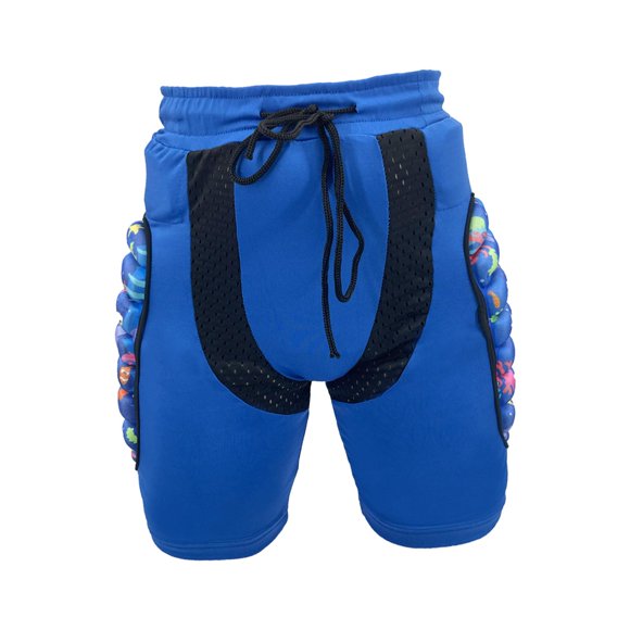 Pantalones cortos acolchados Cola para niños almohadillas de protección de cadera Equipo Protector de patinaje Azul XL
