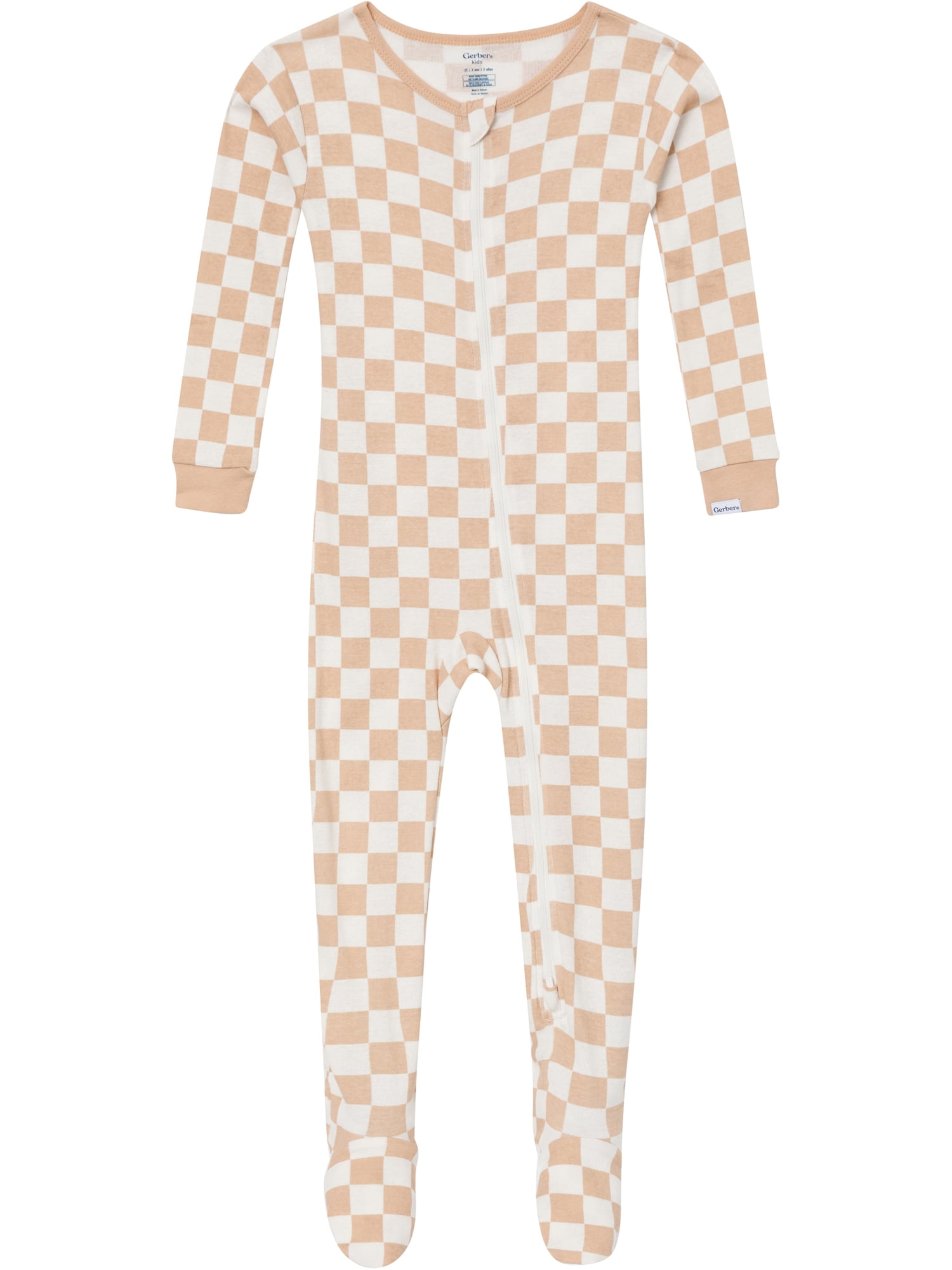 Gerber Baby and Toddler Neutral 2-Way Zipper Footed Unionsuits, 4-Pack, 0/3 Months - 5T