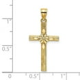 thumbnail image 2 of 14k Gold Religious Faith Cross With Flower Center 22.5x14mm Wide Pendant Necklace for Women, 2 of 2