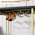 thumbnail image 5 of Towallmark Bar Serving Carts with 3-Tiers Storage Shelves, Mobile Bar Seving Carts on Wheels with Wine Rack and Glass Holder for Kitchen, Dining Room, Living Room, Gold and Black, 5 of 7