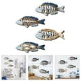 thumbnail image 2 of Gieenan Mediterraneans Wooden Fish Wall Hanging Decorations Set for Kitchen Office Accent, 2 of 7