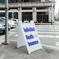 thumbnail image 5 of A-frame Sidewalk Individual Health Insurance 24" x 36" Double Sided A-Frame Sidewalk Sign, Includes 2 Plastic Inserts | Foldable Portable White Signicade Sandwich Board Signs, 5 of 5