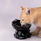 thumbnail image 2 of Comedero y Bebedero Elevado de Gran Capacidad para Gatos, con Soporte para El Cuello y Alivio de Bigotes. Plato de Plástico para Mascotas En Blanco o Negro., 2 of 7