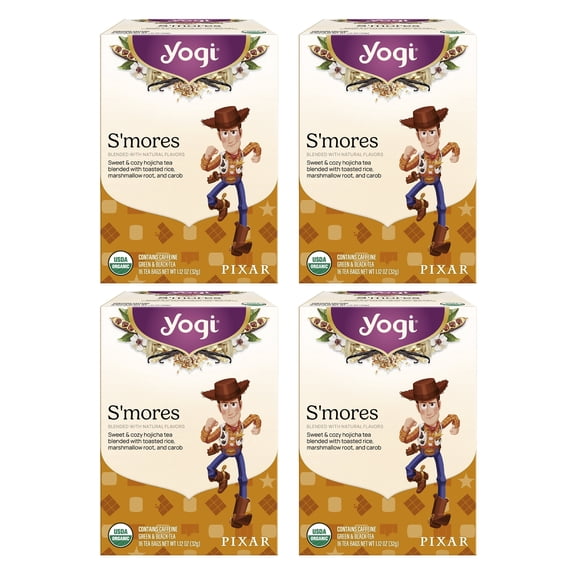 Yogi S'mores Tea (4 pk, 16 ea) - Caffeinated Organic Green & Puerh Teas