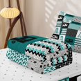 thumbnail image 5 of Erosebridal Adventure Camp Print Zipper Twin Comforter Sets with Fitted Sheet and 2 Pillowcases,Patchwork Geometric Plaid Zipper Bedding Set For Boys,Reversible,4 Pieces, 5 of 7