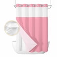 thumbnail image 2 of Pink No Hook Shower Curtain Waterproof, Bathroom Curtains with Snap in Liners and See Through Top Window, Pure Pink Hotel Style Bathtub Curtains Shower 72"Wx84"L, 2 of 8