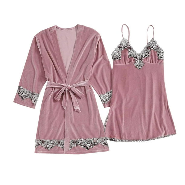 Camisón de dos piezas de terciopelo dorado para mujer, traje de servicio doméstico, conjuntos de pantalones de pijama para el hogar Fridja nalpqowj18704