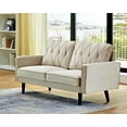thumbnail image 5 of Us pride furniture Feemster 57.5'' Velvet Square Arm loveseat -Ivory, 5 of 5