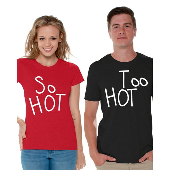 Awkward Styles Funny Couple Shirts Couple Matching Shirts So Hot Too Hot Matching Shirts for Couples Valentines Day Gift Ideas for Boyfriend and Girlfriend So Hot Too Hot T Shirts for Couples