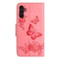 thumbnail image 7 of Allytech Galaxy A15 5G Wallet Case, PU Leather Butterfly Embossed Flip Folio Stand Protective Shockproof Cards Holder Hand Wrist Bumper Phone Case Cover for Samsung Galaxy A15 5G - Pink, 7 of 7