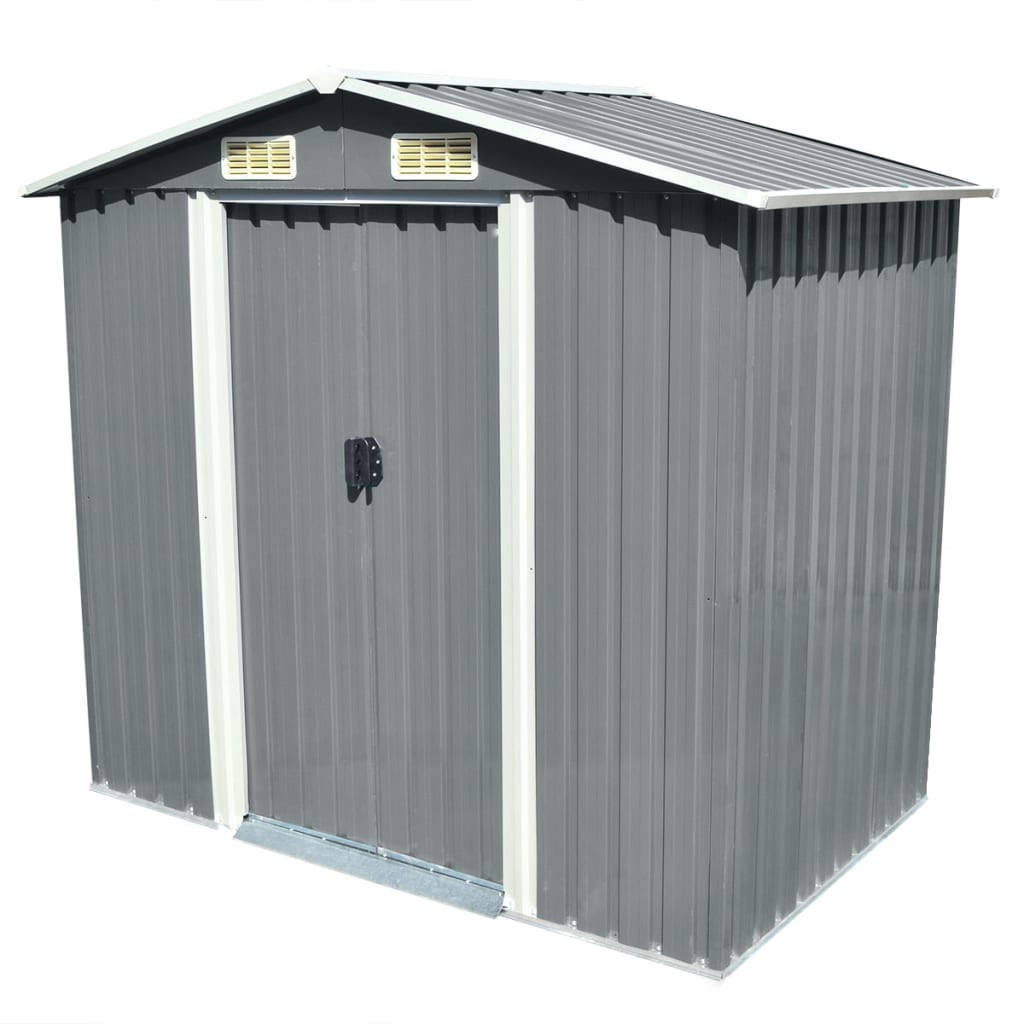 Garden Storage Shed Charmma Metal Shed Gray 80.3"x52"x73.2"