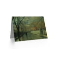 thumbnail image 2 of John Atkinson Grimshaw Figures Moonlit Lane Rain Greetings Card Plus Envelope Blank inside, 2 of 3