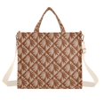 thumbnail image 7 of FORMRS Womens Corduroy Tote Bag Crossbody Shoulder Purse Handbag with Detachable Strap, Brown Palm Tree Pattern, 7 of 7