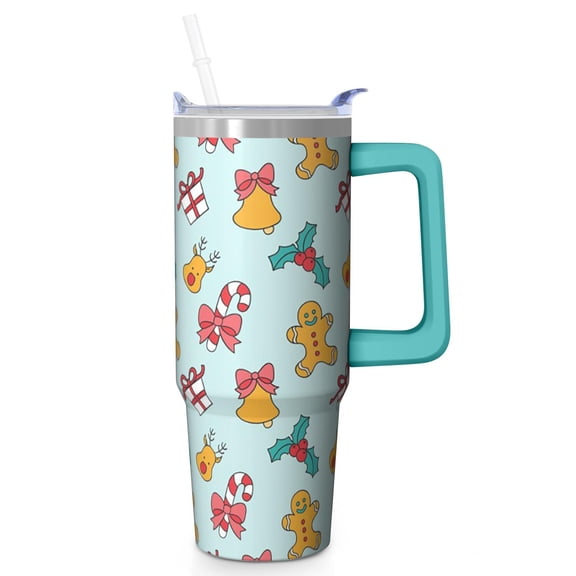 30 oz Holiday Snowflakes Christmas Tumbler with Handle and Straw, Stainless Steel Cup 30 oz, Leak Proof Winter Mug, Gifts for Women