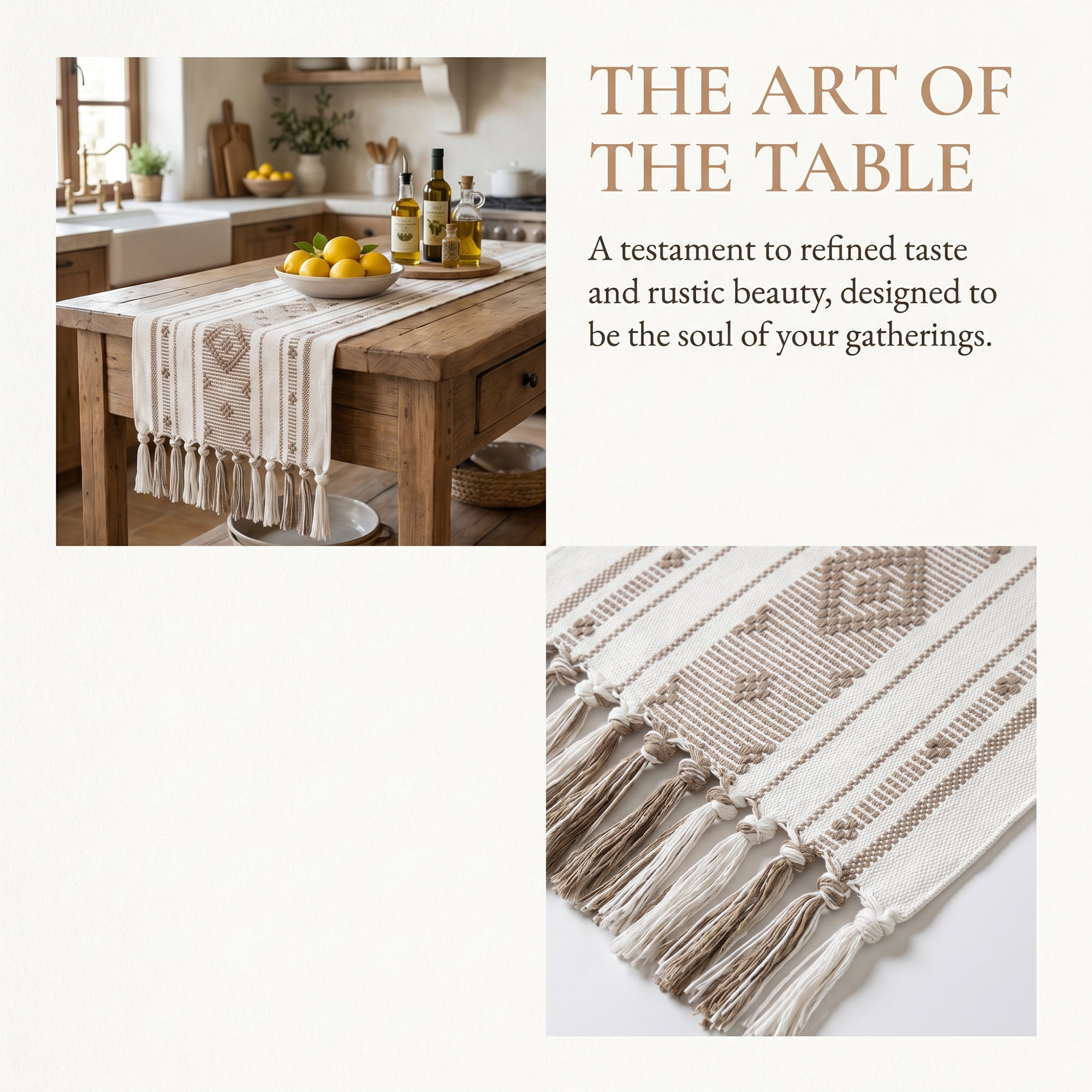 Unique Bargains Decorative Durable Washable Cotton Kitchen Runner Coffee 13.8" x 70.9"