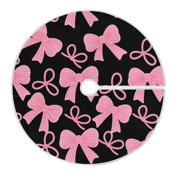 Ryvnso Christmas Tree Skirt Pink Bows Xmas Tree Skirts Ornament Home Decorations 35.4"