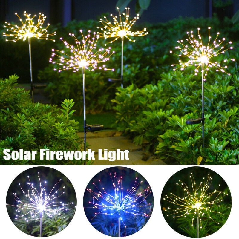 Firework LED Lights Outdoor Imitated Fiber Optic Lamp Warm White Waterproof 