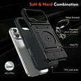 thumbnail image 5 of Armor Case for iPhone 17 Pro with Hidden Credit Card Slot [360° Rotatable Ring Holder Stand Magnetic Kickstand][Support Car Mount]Shockproof Phone Case For iPhone 17 Pro,Black, 5 of 7