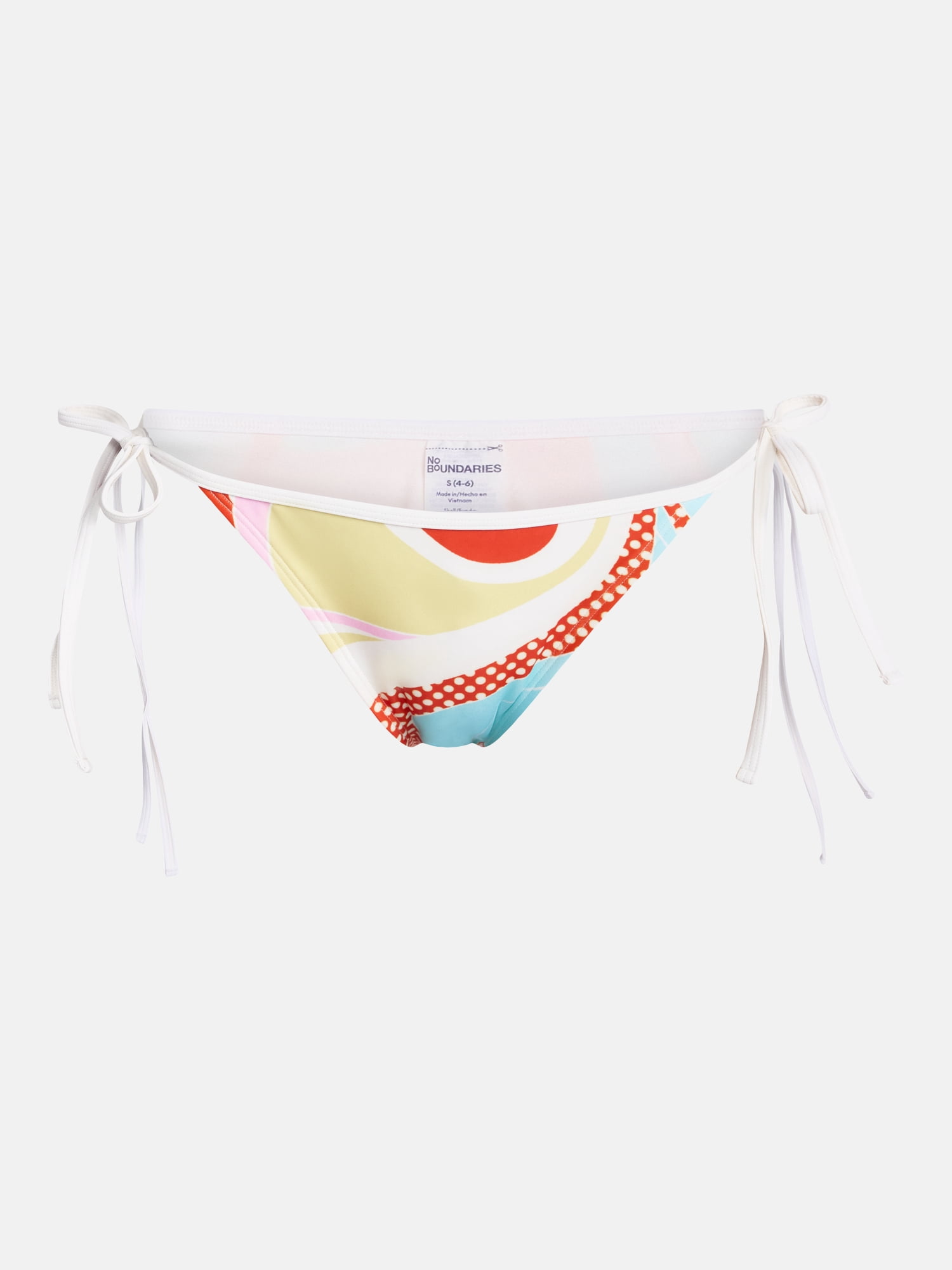 No Boundaries Groovy Getaway Side Tie Bikini Swim Bottoms, Women's XXS-XXL