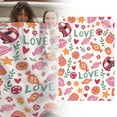 thumbnail image 3 of Valentine's Day Blanket Couple Blanket Winter Blanket Leisure Soft Blanket Warm Nap Blanket Flannel Blanket （100x70cm） Tassel Throw Blanket Small Fuzzy Blanket Blanket Sofa Flannel Blanket Full Size, 3 of 7