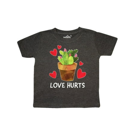 

Inktastic Anti-Valentine s Day Love Hurts with Cactus and Hearts Gift Toddler Boy or Toddler Girl T-Shirt