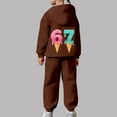 thumbnail image 6 of 67 Six Seven Letter Outfits Set For Kids Outfits Set Casual Girls Fashion Hoodie And Jogger Cute Printed Pullover Tracksuit For Kids And Daily Wear Brown 160(12-13 Years), 6 of 9