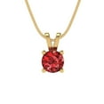 thumbnail image 4 of Clara Pucci 18K Yellow Solid Hypoallergenic Gold 0.5Ct Natural Garnet Round Brilliant Cut Solitaire Designer Necklace Pendant For January, 4 of 7