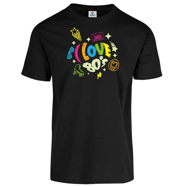 Playera de Hombre con Estampado Corazón Brillante en la oscuridad Retro Epoca de los 80´s Colores Fosforescentes | Diseños retro y vintage