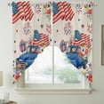 thumbnail image 2 of Independence Day Swag Valances for Windows, Kitchen Window Curtains Over Sink, Patriotic Truck Usa Flag Firework Floral Window Treatment Curtains for Living Room/Bedroom Curtains 2 Panel Sets 36"x45", 2 of 8