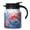 Blue, variant on Vintage Floral Pattern Stainless Steel Teapot - Insulated Kettle with Built in Fine Mesh Filter - Double Wall Thermal Carafe - Orange Color
