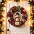 thumbnail image 2 of Christmas Wreath, 3D Fabric Poke Wreath DIY Kit, DIY Punch Needle Craft Kits for Adults (Snowman), 2 of 7