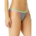 thumbnail image 2 of No Boundaries Juniors Textured Stripe Scoop Bikini Swim Bottom, 2 of 5