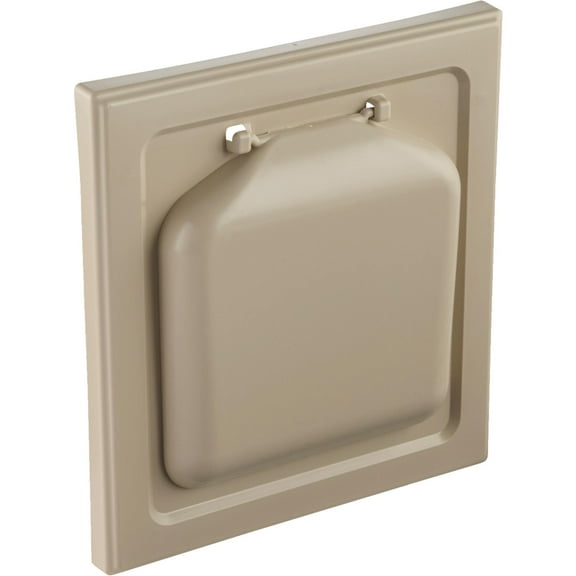 No-Pest 4 In. Tan Plastic Wide Mount Dryer Vent Hood NPWRT