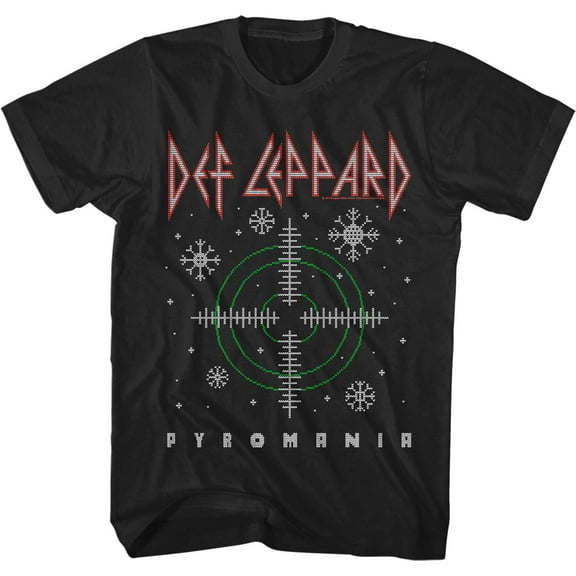 Def Leppard Christmas Pyromania Men's T Shirt (Black, Big&TallLT)