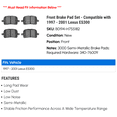 thumbnail image 2 of Front Brake Pad Set - Compatible with 1997 - 2001 ES300 1998 1999 2000, 2 of 2