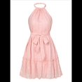 thumbnail image 1 of Vestido Sin Mangas con Espalda Descubierta y Volantes Rosa L, 1 of 10