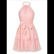 thumbnail image 1 of Vestido Sin Mangas con Espalda Descubierta y Volantes Rosa L, 1 of 10