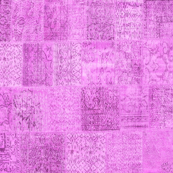 Ahgly Company Indoor Square Patchwork Pink Transitional Area Rugs, 3' Square