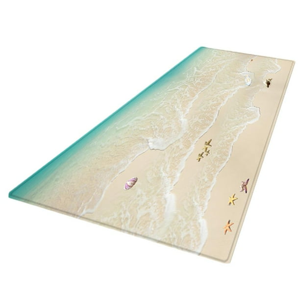 Alfombra de baño estilo mediterráneo, alfombra de noche, alfombra de suelo, alfombra Aera Beige-40x120cm