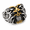 Silver-gold, variant on Men’s Stainless Steel Skull Face Ring for Men, Bold Statement Wide Band, Biker Gothic Rock Style, Daily Wear Party Concert Looks, Size 7-12, Birthday Anniversary Gift for Him