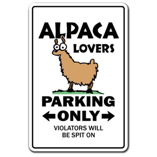 SignMission D-8-Z-Alpaca Lovers 8 x 12 in. Alpaca Lovers Parking Decal - Ranch Breeder Sweater Fiber