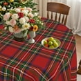 thumbnail image 4 of Christmas Tablecloth Round 60 Inch Red Green Retro Plaid Checkered Table Cloth Merry Christmas Winter Xmas Table Covers for Holiday Party Dining Kitchen Home Picnic Patio (Christmas Checkered), 4 of 6