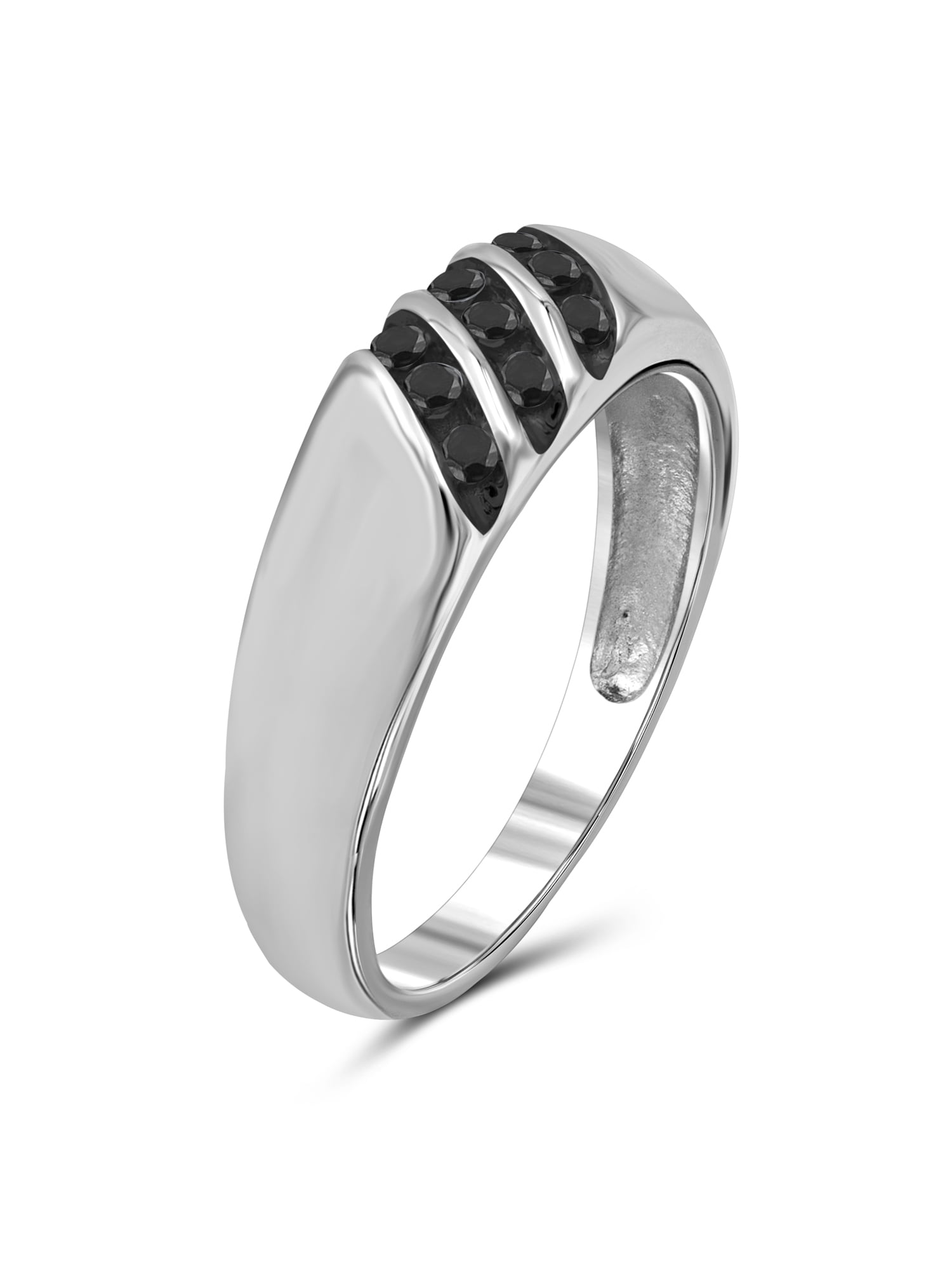 1/4 Carat T.W. Black Diamond Sterling Silver Men's Ring