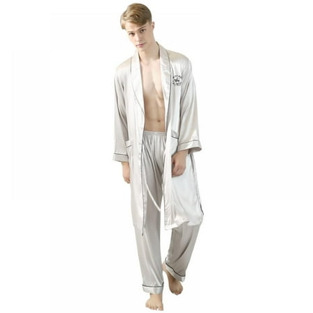 

Produes Mens Stain Silk Nightgown Homewear Bottoms Pajama Pants Men Sleepwear Modern Style Silk Male Satin Soft Elegant Cozy Sleeping