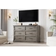 thumbnail image 6 of Grey 6 Drawer Dresser for Bedroom, Farmhouse 47.2" Wide Chest of Drawers with Metal Handles, Rustic Double Wood Dresser, Storage Dressers Organizer for Living Room, Nursery, 6 of 8