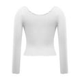thumbnail image 4 of Luxalzxs Womens Fashion Y2K Fall Long Sleeve Tops Ruffled Low Cut Basic Layering Tee Shirts Crop Tops, 4 of 4