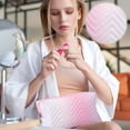 thumbnail image 4 of Travel Portable Toiletry Bag Cosmetics Storage Bag, Waterproof Hanging Makeup Organizer with Multiple Pockets for Shower Travel, Gradient Pink, 4 of 4