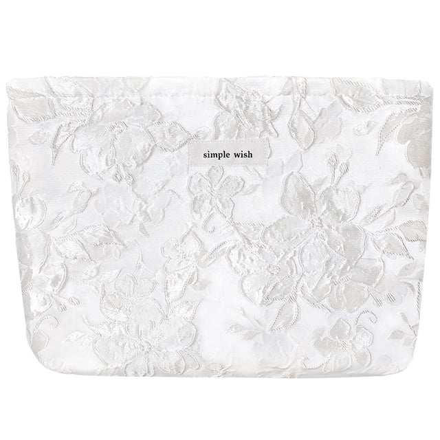 Bolsa de maquillaje STARDW Aesthetic Floral para mujeres y niñas, color blanco