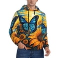 thumbnail image 2 of Fotbe Men's Hoodie with Colorful Cloud Butterfly Sunflower Pattern - Kangaroo Pocket Pullover Hooded Sweatshirt, Perfect for Daily Wear, Travel, and Home-4X-Large, 2 of 7